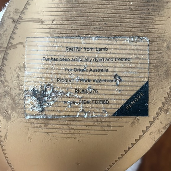 Ugg Del Rey Sheepskin Pink Fluff Block Heel Sandal Open Toe Ankle Strap Size 9.5 - Picture 11 of 12